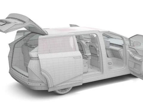 2026 Xpeng X9 with Interior 3D Model