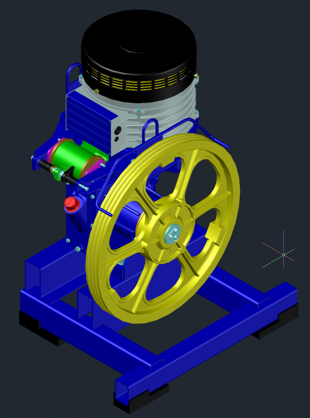13VTR Otis Elevator geared traction Modelo 3D .c4d .max .obj .3ds .fbx .stl .blend 