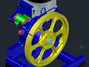 13VTR Otis Elevator con trazione ad ingranaggi Modello 3D