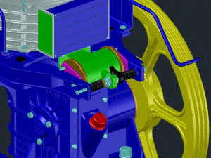 13VTR Otis Elevator geared traction 3D Model