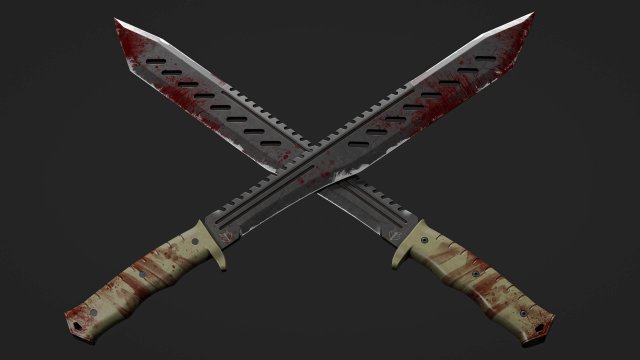 Machete 3D Модель .c4d .max .obj .3ds .fbx .stl .blend 