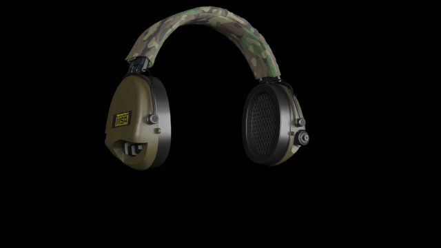 Tactical headphones 3D 모델 .c4d .max .obj .3ds .fbx .stl .blend 