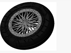 Wheel alloy ion rims and tyre 3D मॉडल