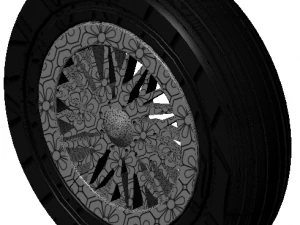 Wheel alloy ion rims and tyre 3D Model