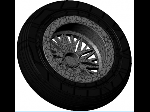 Wheel alloy ion rims and tyre 3D 모델