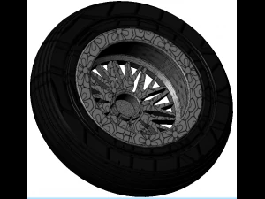 Wheel alloy ion rims and tyre 3D Model