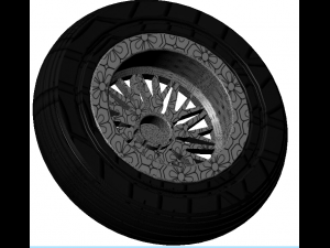 Wheel alloy ion rims and tyre 3D 모델