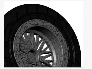 Wheel alloy ion rims and tyre 3D Model