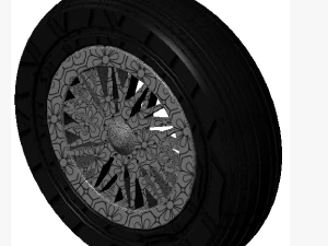 Wheel alloy ion rims and tyre 3D Model