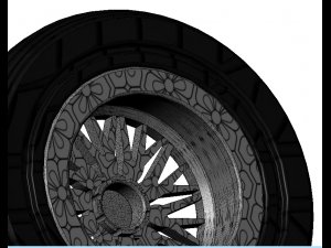 Wheel alloy ion rims and tyre 3D 모델
