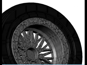 Wheel alloy ion rims and tyre 3D Model