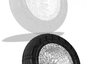 Wheel alloy ion rims and tyre 3D Model