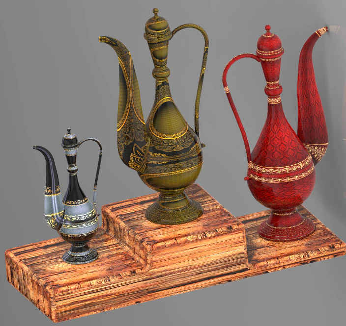 Arte dell'impero mughal arte islamica mughal vaso arabo vaso mughal vaso calligrafia araba vaso antico isl Modello 3D .c4d .max .obj .3ds .fbx .stl .blend 