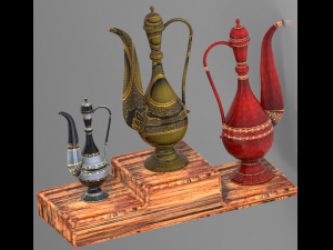 Art of mughal empire islamic mughal art arabic pot mughal pot arabic calligraphy pot antique pot isl 3D-Modell