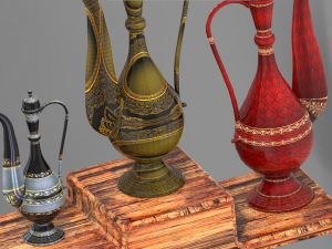 Art of mughal empire islamic mughal art arabic pot mughal pot arabic calligraphy pot antique pot isl Modelo 3D
