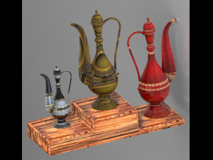Art of mughal empire islamic mughal art arabic pot mughal pot arabic calligraphy pot antique pot isl Modelo 3D