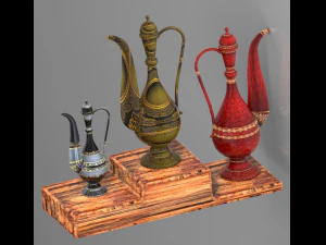 Arte dell'impero mughal arte islamica mughal vaso arabo vaso mughal vaso calligrafia araba vaso antico isl Modello 3D