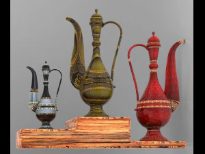 Arte dell'impero mughal arte islamica mughal vaso arabo vaso mughal vaso calligrafia araba vaso antico isl Modello 3D
