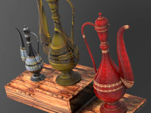 Arte dell'impero mughal arte islamica mughal vaso arabo vaso mughal vaso calligrafia araba vaso antico isl Modello 3D