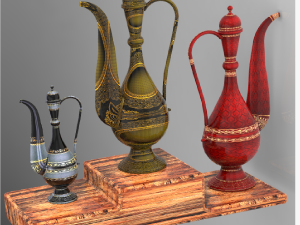 Art of mughal empire islamic mughal art arabic pot mughal pot arabic calligraphy pot antique pot isl Modelo 3D