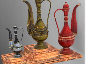 Arte dell'impero mughal arte islamica mughal vaso arabo vaso mughal vaso calligrafia araba vaso antico isl Modello 3D