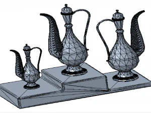 Arte dell'impero mughal arte islamica mughal vaso arabo vaso mughal vaso calligrafia araba vaso antico isl Modello 3D