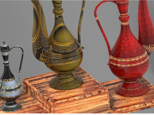 Arte dell'impero mughal arte islamica mughal vaso arabo vaso mughal vaso calligrafia araba vaso antico isl Modello 3D