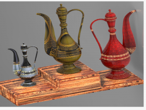 Art of mughal empire islamic mughal art arabic pot mughal pot arabic calligraphy pot antique pot isl Modelo 3D