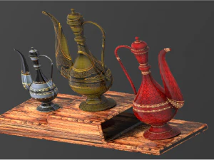 Arte dell'impero mughal arte islamica mughal vaso arabo vaso mughal vaso calligrafia araba vaso antico isl Modello 3D