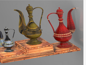 Art of mughal empire islamic mughal art arabic pot mughal pot arabic calligraphy pot antique pot isl Modelo 3D