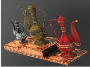 Arte dell'impero mughal arte islamica mughal vaso arabo vaso mughal vaso calligrafia araba vaso antico isl Modello 3D