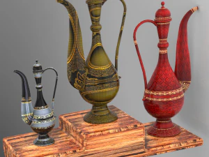 Arte dell'impero mughal arte islamica mughal vaso arabo vaso mughal vaso calligrafia araba vaso antico isl Modello 3D