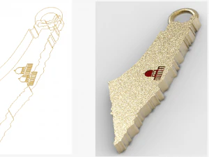 Israel map pendant 3D printisrael palestine israel news israel palestine hamas hamas israel israel 3D Model