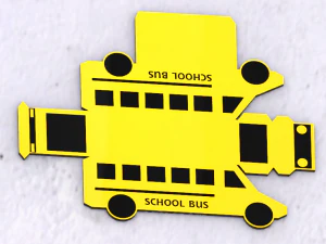 Bus boxy world for kids cardboard bus School bus cardboard hacks 3D Model
