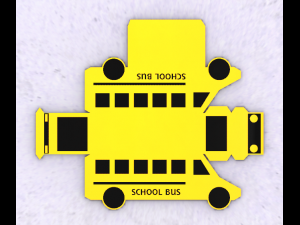 Bus boxy world for kids cardboard bus School bus cardboard hacks 3D Model