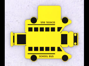 Bus boxy world for kids cardboard bus School bus cardboard hacks 3D Model