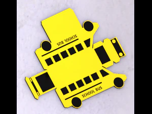 Bus boxy world for kids cardboard bus School bus cardboard hacks 3D Model