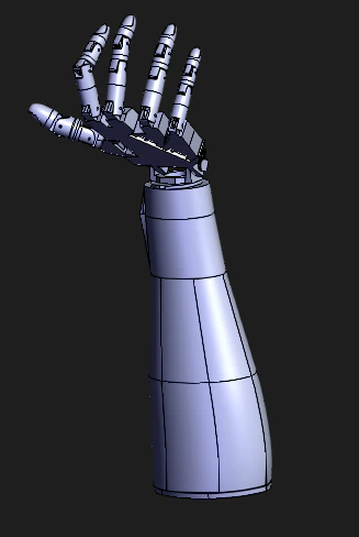 Robotic hand inmoov inspired 3D Print Model .c4d .max .obj .3ds .fbx .stl .blend 