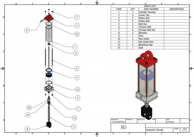 HYDRAULIC ACTUATOR Modelo 3D .c4d .max .obj .3ds .fbx .stl .blend 