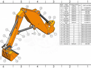 굴착기 팔 3D 모델