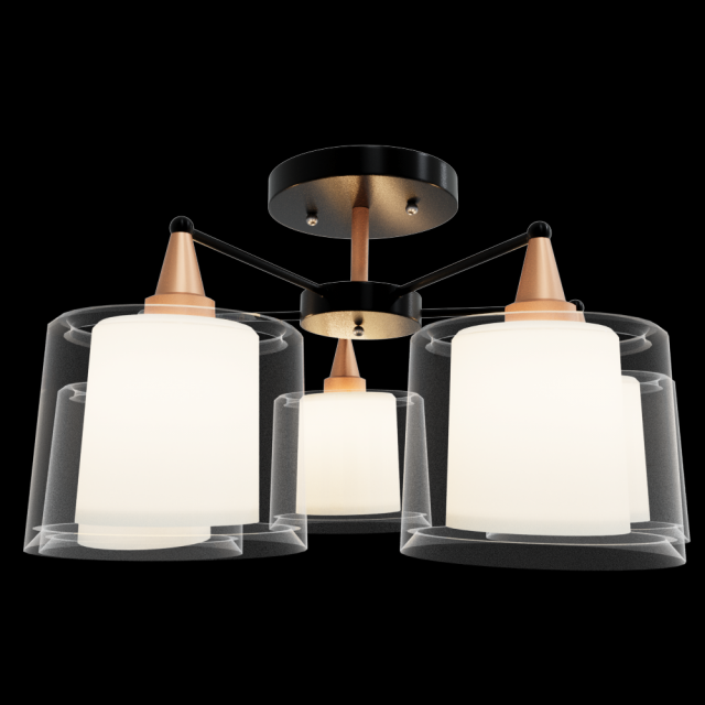 Chandelier Nuolang H071-5 BKBRWT Model 3D .c4d .max .obj .3ds .fbx .stl .blend
