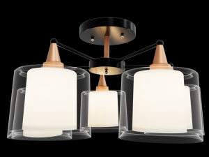 Chandelier Nuolang H071-5 BKBRWT 3D Model