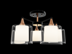 Chandelier Nuolang H071-5 BKBRWT Model 3D