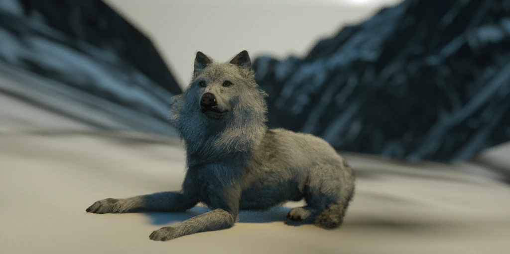 Jon Snow Wolf 3D Model .c4d .max .obj .3ds .fbx .stl .blend 