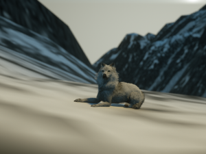 Jon Snow Wolf Modelo 3D