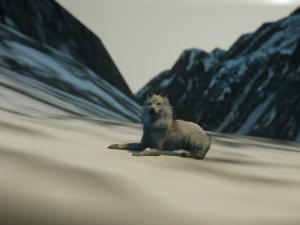 Jon Snow Wolf 3D Model