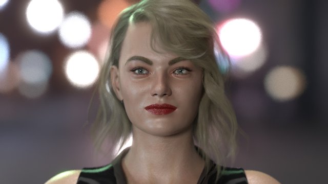 Emma Stone 3D Модель .c4d .max .obj .3ds .fbx .stl .blend