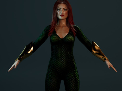 Queen Mera Amber Heard Model 3D