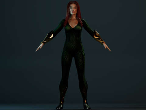 Queen Mera Amber Heard Model 3D