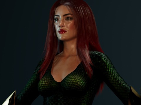 Queen Mera Amber Heard Model 3D